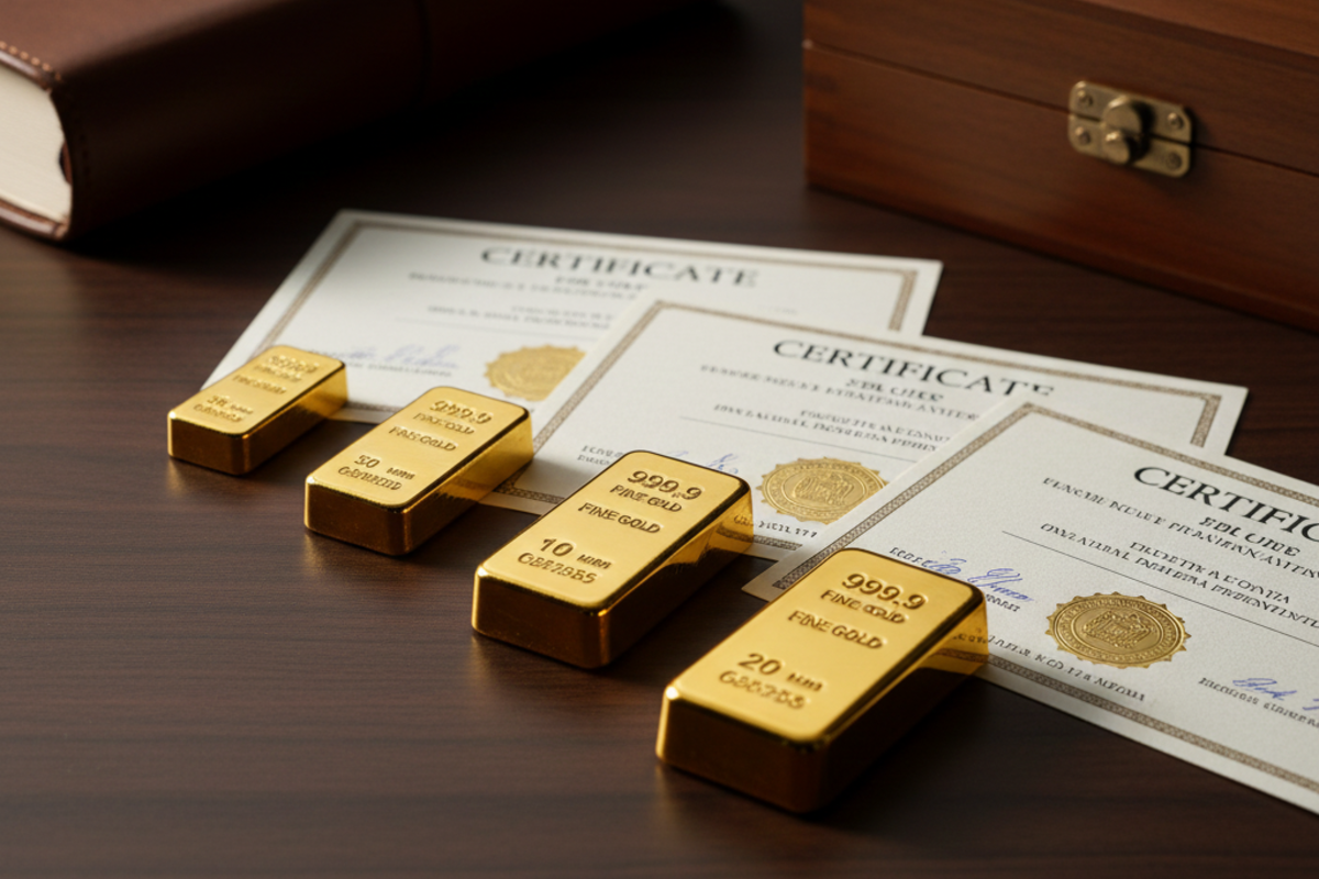 سبائك ذهب بأوزان متنوعة مع شهادات النقاء - الخيار الأمثل للتحوط طويل الأجل
